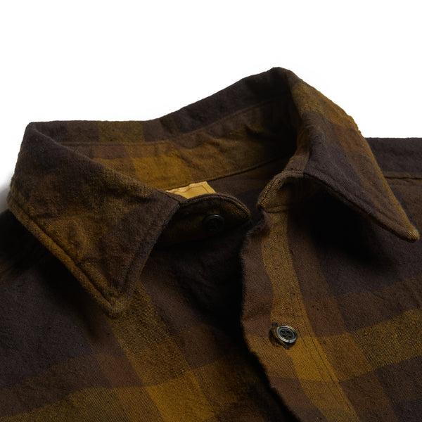 Ozu Heavy weight check shirt Khaki