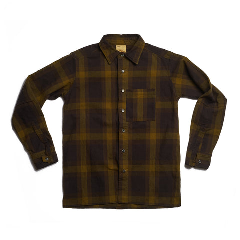 Ozu Heavy weight check shirt Khaki